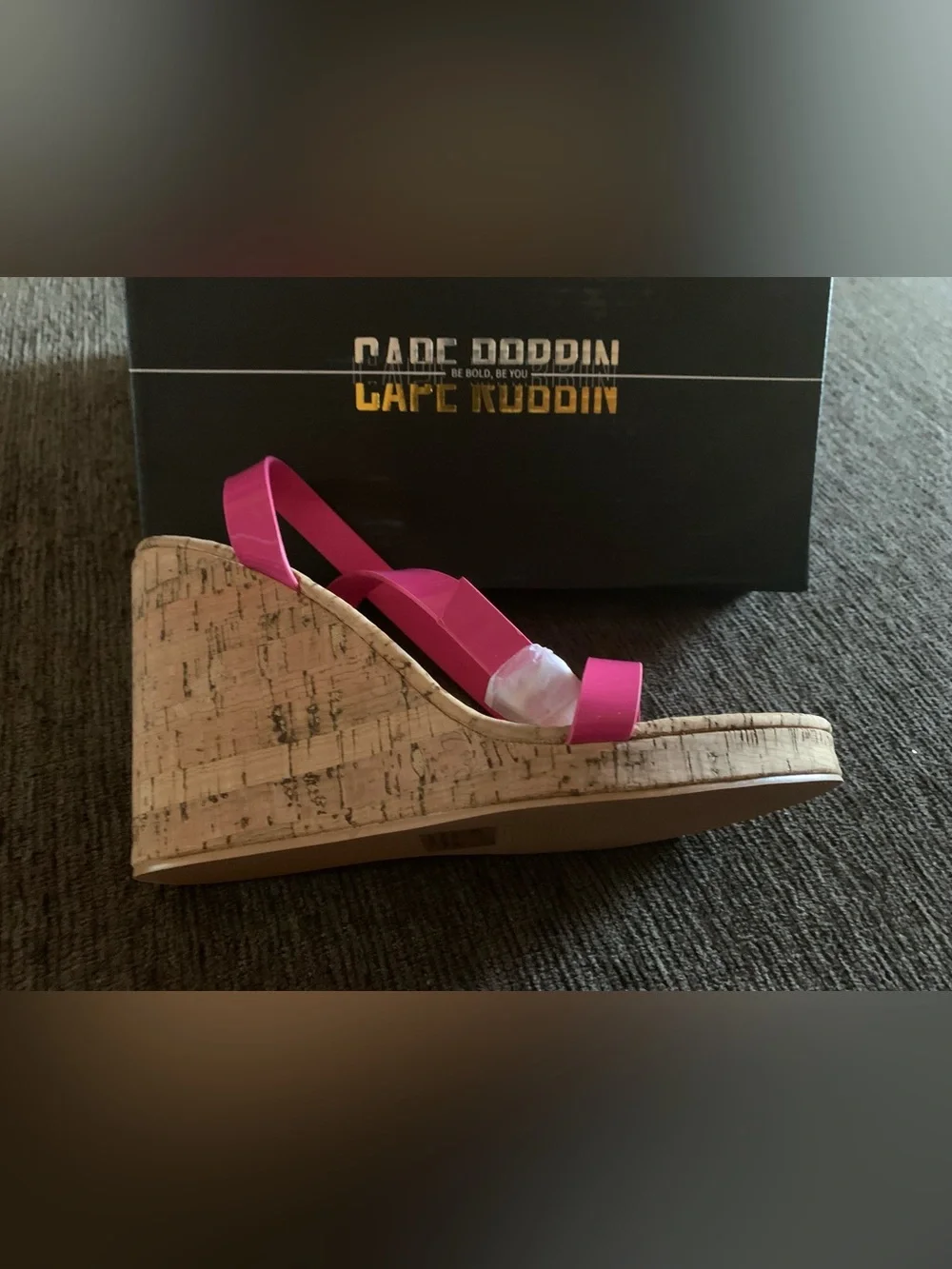 Hot pink patent Cape Robbin Danyi Platform Wedge Sandals